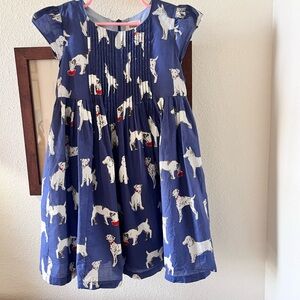 Mini Boden Blue Dog Print Kids Dress